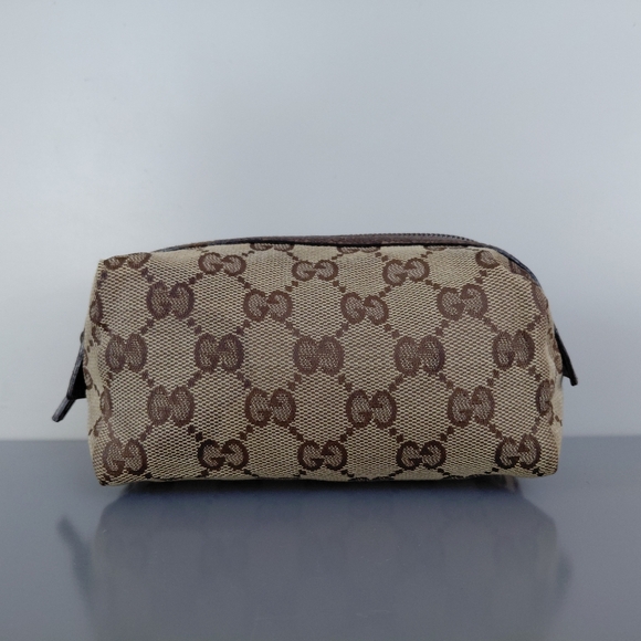 Gucci Tan and Brown Monogram Pouch - Picture 2 of 8